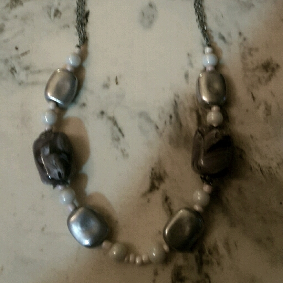 Purple / Pearl necklace - Picture 1 of 1